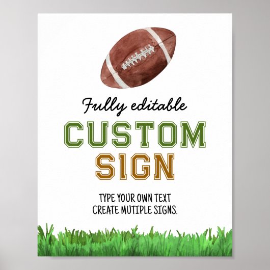 Football Verjaardagsfeesttafel Teken Poster (Voorkant)