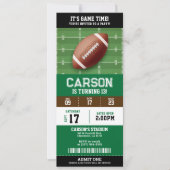 Football verjaardagsfeestticket kaart (Voorkant)