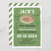 Football verjaardagsfeestuitnodiging kaart (Voorkant / Achterkant)