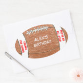 Football verjaardagsfeestvoorkeurlabel ovale sticker (Envelop)