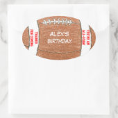 Football verjaardagsfeestvoorkeurlabel ovale sticker (Tas)