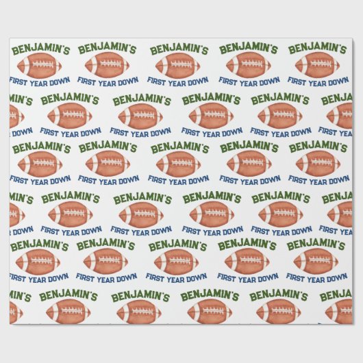 Football Verjaardagsjongen Cadeaupapier (Vlak)