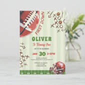 Football verjaardagsuitnodiging bedankkaart (Staand voorkant)