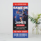 Football verjaardagsuitnodiging: digitale download kaart (Staand voorkant)