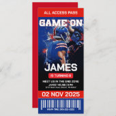 Football verjaardagsuitnodiging: digitale download kaart (Voorkant / Achterkant)