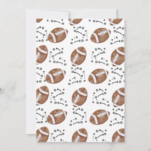 Football verjaardagsuitnodiging, eerste jaar naar  kaart (Achterkant)