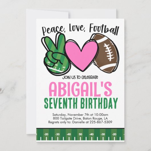 Football verjaardagsuitnodiging kaart (Voorkant)