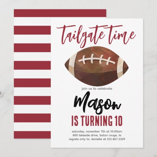 Football verjaardagsuitnodiging kaart (Voorkant / Achterkant)