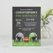 Football Verjaardagsuitnodiging Verjaardagsfeest G Kaart (Staand voorkant)