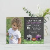 Football Verjaardagsuitnodiging Verjaardagsfeest P Kaart (Staand voorkant)