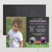 Football Verjaardagsuitnodiging Verjaardagsfeest P Kaart (Voorkant / Achterkant)