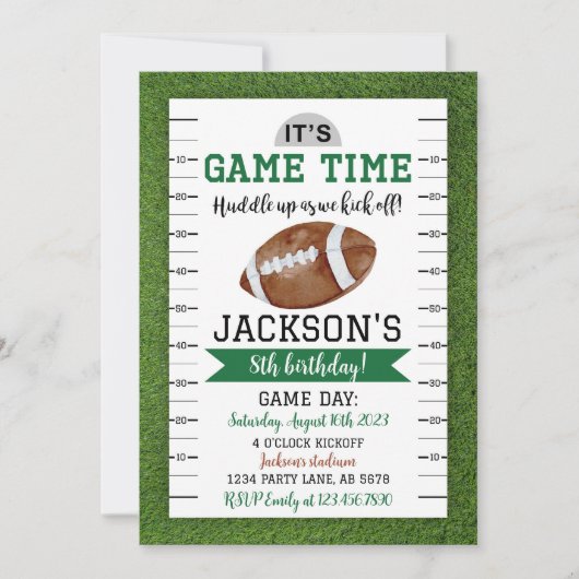 Football Verjaardagsuitnodiging Wit Kaart (Voorkant)