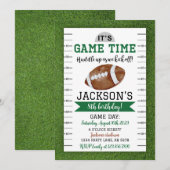 Football Verjaardagsuitnodiging Wit Kaart (Voorkant / Achterkant)