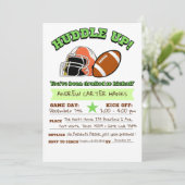 Football verjaardagsuitnodigingen voor jongens knu (Staand voorkant)