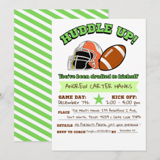 Football verjaardagsuitnodigingen voor jongens knu save the date
