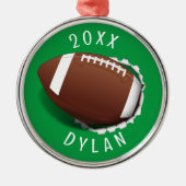 Football verscheuren kerst metalen ornament (Voorkant)