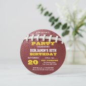 Football veters Gouden Ronde Uitnodiging (Staand voorkant)