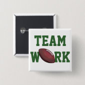 Football Vierkante Button 5,1 Cm (Voorkant /achterkant)