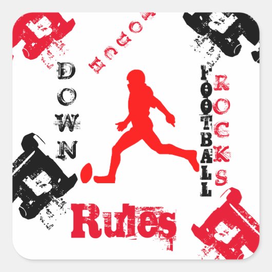 FOOTBALL VIERKANTE STICKER (Voorkant)