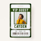 Football Vip Pass Gast Foto Verjaardag Badge (Achterkant)