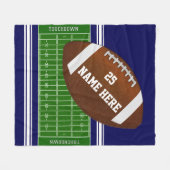 Football Vlieg Football met PERSONALIZE Fleece Deken (Voorkant (Horizontaal))