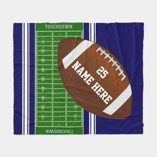 Football Vlieg Football met PERSONALIZE Fleece Deken (Voorkant (Horizontaal))