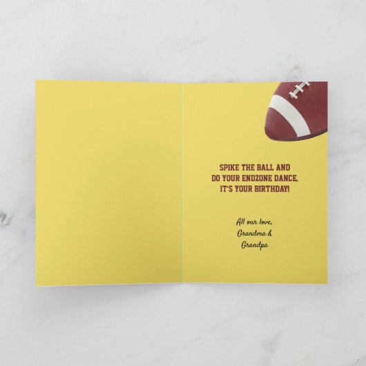 Football Voeg Jouw naam toe en Jaar verjaardag Kaart (Binnen)