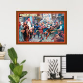 Football Voetbal 14e eeuw - 1908 Kunstdrukkopie Poster (Thuiskantoor)