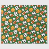 Football voetbal Baseball Sportthema Cadeaupapier (Vlak)