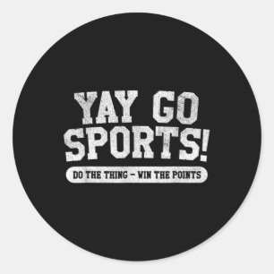 Football Voetbal Basketbal Team Fun Yay Go Sport Ronde Sticker