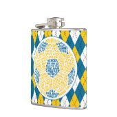 Football Voetbal Calligram Typografie Kolf Heupfles (Links)