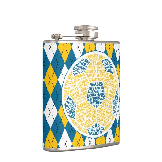 Football Voetbal Calligram Typografie Kolf Heupfles (Rechts)