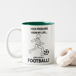 Football Voetbal coach Speler Football Voetbal Tweekleurige Koffiemok