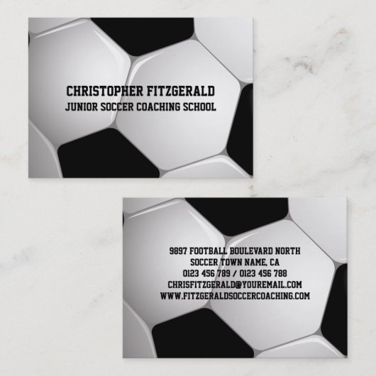  Football Voetbal Coaching Visitekaartje (Voorkant / Achterkant)
