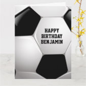  Football Voetbal Happy Birthday Kaart (Gele Bloem)