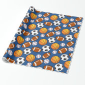 Football voetbal honkbal basketbal cadeaupapier (Uitgerold)