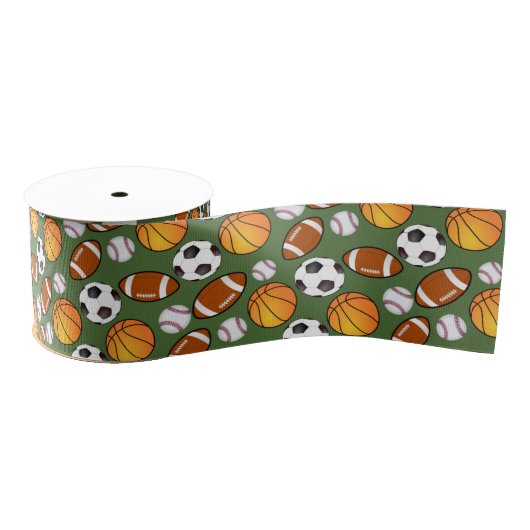 Football voetbal honkbal basketbal grosgrain lint (Spoel)