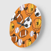 Football voetbal honkbal basketbal grote klok (Hoek)