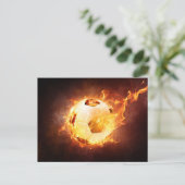 Football Voetbal in brand Briefkaart (Staand voorkant)