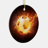 Football Voetbal in brand Keramisch Ornament (Rechts)