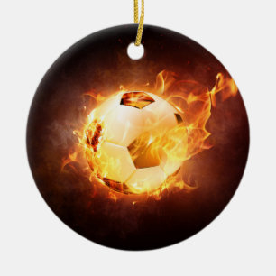 Football Voetbal in brand Keramisch Ornament