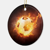 Football Voetbal in brand Keramisch Ornament (Links)