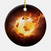 Football Voetbal in brand Keramisch Ornament (Achterkant)