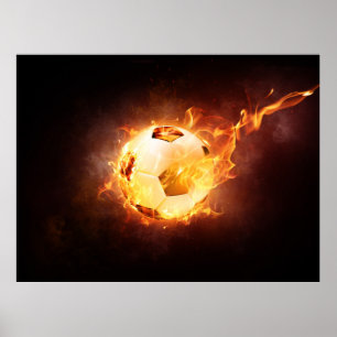 Football Voetbal in brand Poster