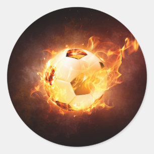 Football Voetbal in brand Ronde Sticker
