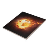 Football Voetbal in brand Tegeltje (Zijkant)