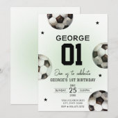 Football Voetbal Jongen Verjaardagsfeest Kaart (Voorkant / Achterkant)