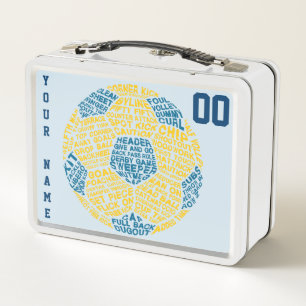 Football Voetbal Lunch Box, blauw
