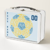 Football Voetbal Lunch Box, blauw (Voorkant)