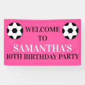 Football voetbal meisjes verjaardag | DOUANETARIEF Spandoek (Horizontaal)